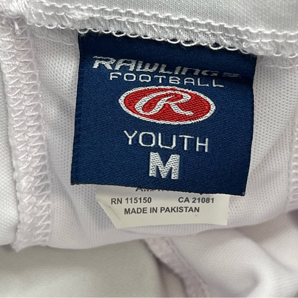 Rawlings’s White Youth Football Pant Elastic Waist Boys Youth Padded - Picture 6 of 7